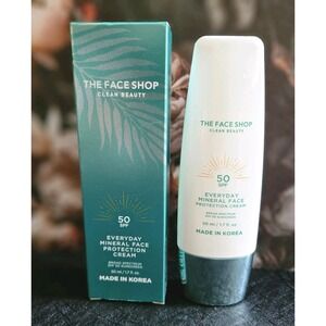 THE FACE SHOP Everyday Mineral Face Protection Cream Sunscreen SPF 50  1.7oz NEW